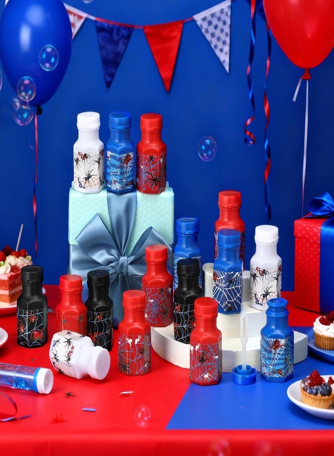 PullCrease 48 Pcs Spider Party Favors Spider Bubble Bottles Wands Mini Spiderweb Bubble Bottles Bulk Birthday Party Supplies for Outdoor Activity Birthday Supplies Carnival Gifts Goodie Bag Fillers - Image 2